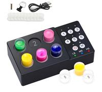 Magnetic Pigment Stirrer, Mini Tattoo Ink Mixer with 10 Color Cups, 6 Hole Independent Control, 3 Speeds Adjustable, 2500mAh Battery, Paint Vortex Shaker for Tattoo, Nail Art(Black)