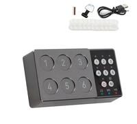 Magnetic Pigment Stirrer, Mini Tattoo Ink Mixer with 10 Color Cups, 6 Hole Independent Control, 3 Speeds Adjustable, 2500mAh Battery, Paint Vortex Shaker for Tattoo, Nail Art(Gray)