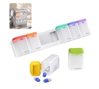 Magnetic Pill Dispenser 7 Day, Portable Weekly Medication Organizer Travel Case, Daily Vitamin Case and Pill Capsules Pills Organizer Storage Containers for Fridge (Colour)