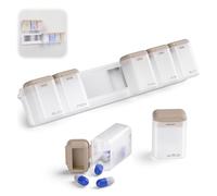 Magnetic Pill Dispenser 7 Day, Portable Weekly Medication Organizer Travel Case, Daily Vitamin Case and Pill Capsules Pills Organizer Storage Containers for Fridge