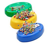 Magnetic Pin Cushions Bundle - 3 Table Top Magnetic Pin Cushions - Nature Tones Collection - Green, Yellow, Blue