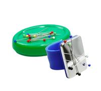 Magnetic Pin Cushions Bundle - Crafter's Starter Kit - Table Top + Wrist Magnetic Pin Cushion - Ocean Studio Set - Green (tt), Blue (w)