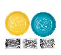 Magnetic Pin Holder Bowl, Needle Pin Tray, Hair Clip Holder, with Strong Magnetic Base, Portable Stainless Steel, 11x11x3cm, for Sewing, Quilting, Embroidery, Hair Clips, Nails, Paperclips, Crafts