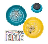 Magnetic Pin Holder - Magnetic Paper Pin Storage Bowl Organizer Tray - Stainless Steel Tray for Hair Clips Quilters Nails Embroidery Paperclips Workshop Home Travel Tacks Crafts