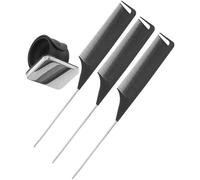 Magnetic Pin Holder Wrist Strap for Sewing Pins and Hair Parting | Black ABS and Rubber Build, Stainless Steel Magnet Face, Includes Three Combs for Dressmaking