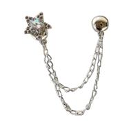 Magnetic Pins - Thin Adjustable with Chain, Trouser Clip and Clothes Button | for Women and Girls, Blouse Collar, Sleeves, Scarves, Dress, Se référer au descriptif, See description, Please refer to
