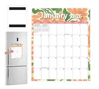 Magnetic Planning Calendar - 2026 Year Overview, Tear-Off Monthly Sheets, Stain Resistant Writing , Practical Countdown Punch-In Planner for Organisation, Study Room, Kitchen, Student Living
