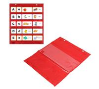 Magnetic Pocket Chart, 5 Row Classroom Pocket Chart with Clear Transparent Pockets & Built-in Magnets, for Daily Schedule Organisation & Teaching Activities(Red)