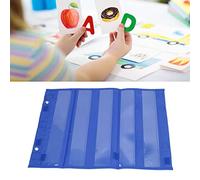 Magnetic Pocket Chart for Educational Teaching Supplies - 5 Rows Clear Pockets Classroom Homeschool Learning Tool Durable Polyester PVC 42x35x1cm Blue