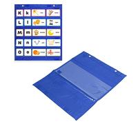 Magnetic Pocket Chart Squares, 5 Rows Transparent Classroom Pocket Charts Teacher Organizer Classroom Supplies for Home School Activities (Blue)