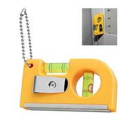 Magnetic Pocket Level, Mini Spirit Level with Horizontal and Vertical Vials Compact Handheld Bubble with Magnetic Base Yellow for Accurate Alignment Carpentry Construction DIY Project Home Improvement