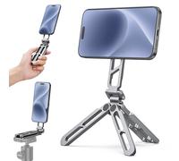 Magnetic Pocket Phone Tripod Foldable Compatible with Magsafe for iPhone 15/14/13/12 Plus Pro Max Series, MG-05 Plus Cell Phone Tripod Mount Handle Smartphone Desk Stand Travel All in One