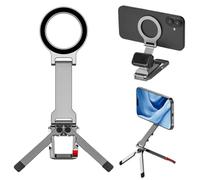 Magnetic Pocket Phone Tripod Foldable with Hook, 1/4" Screw Mount, Foldable Mini Tripod Magnetic Phone Holder Mount Stand, Travel Selfie Stick for Cellphone Stand Travel