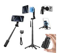 Magnetic Pocket Selfie Stick for iPhone, Lightweight Mini Selfie Stick Tripod with Detachable Remote, MagSafe Compatible, Foldable Extendable Phone Holder for Travel/Vlog/Video/Content Creators