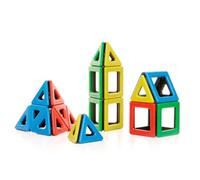 Magnetic Polydron Starter Set - Bright Coloured Magnetic Building Construction Shape Education Learning Toy - Magnetic Squares and Triangles - 3 Years + - 32 Pieces