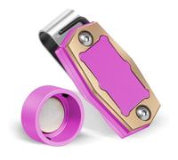 Magnetic Pool Chalk Holder, Portable Pool Cue Chalk Holder with Fixed Clip, Purple Snooker Chalk Holder, Aluminum Alloy Snooker Accessories，Fits Standard Round Pool Chalk