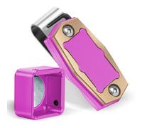 Magnetic Pool Chalk Holder, Portable Pool Cue Chalk Holder with Fixed Clip, Purple Snooker Chalk Holder, Aluminum Alloy Snooker Accessories，Fits Standard Square Pool Chalk