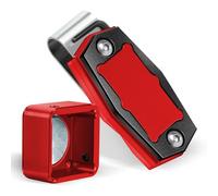 Magnetic Pool Chalk Holder, Portable Pool Cue Chalk Holder with Fixed Clip, Red Snooker Chalk Holder, Aluminum Alloy Snooker Accessories，Fits Standard Square Pool Chalk