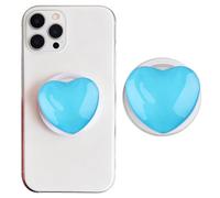 Magnetic Pop Up Socket, Heart Phone Grip with Expanding Kickstand 360 Adjustable Phone Ring Holder Grip for iPhone 17 16 15 14 13 Pro/Pro Max/Plus/Mini/Air (Blue)