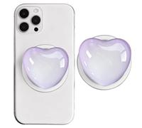 Magnetic Pop Up Socket, Heart Phone Grip with Expanding Kickstand 360 Adjustable Phone Ring Holder Grip for iPhone 17 16 15 14 13 Pro/Pro Max/Plus/Mini/Air Compatible with MagSafe Cases (Purple)