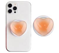 Magnetic Pop Up Socket, Heart Phone Grip with Expanding Kickstand 360 Adjustable Phone Ring Holder Grip for iPhone 17 16 15 14 13 Pro/Pro Max/Plus/Mini/Air (Orange)