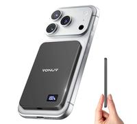 Magnetic Portable Charger 5000mAh, 15W Ultra Slim Wireless Portable Charger, Fast Charging for iPhone 16/15/14/13/12 Pro/Pro Max/Plus, Metal Shell, USB-C Cable to Charge Other Phones (Grey)