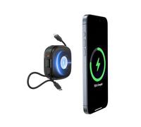 Magnetic Portable Charger, Wireless Charging Power Bank 10000mAh with Built in Cables, PD 20W Fast Travel Battery Pack Compatible with Apple Watch, iPhone 16/15/14/13 Pro/Max, Airpods, Samsung Series