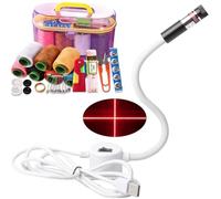 Magnetic Positioning Quilting Light for Sewing Machine, Adjustable Dot/Straight Line/Crosshair Projection, Hands-Free Precision Sewing & Quilting Aid (Line)