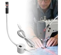 Magnetic Positioning Quilting Light, Red Laser Vision Sewing Guide Light, USB Laser Positioning Light with 360° Rotating Gooseneck, Precise Seam Stitch Light for Sewing Machines (Red, Straight-Line)