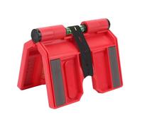 Magnetic Post Level, Professional Magnetic Post Level 3 Vials Folding Tool with Elastic Loop for Posts Pipes Railings and Signs Red