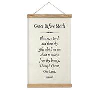 Magnetic Poster Frame Hanger, Wooden Frame & Canvas Poster Hangers Grace Before Meals Wooden Magnet Posters Hanging Kit Canvas Artwork,(Teak Wood, 12")