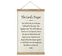Magnetic Poster Frame Hanger, Wooden Frame & Canvas Poster Hangers Our Father The Lord's Prayer Wooden Magnet Posters Hanging Kit Canvas Artwork,(Teak Wood, 12")