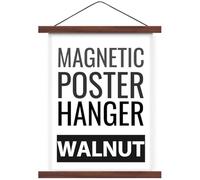 Magnetic Poster Hanger Frame 13 Inch Wide, Walnut, Strong Magnet, Premium Wood and Quick Assembly, Wall Hanging Wooden Frame for Posters, Scroll, Picture, Print, 13x19 13x17 13x18