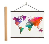 Magnetic Poster Hanger Frame - 24 inches Wooden Magnetic Poster Frame Hanger for Scratch Off Maps, Prints, Pictures, Photos, Canvas Artwork, by Earthabitats
