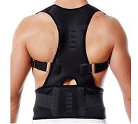 Magnetic Posture Corrector Belt Women Men Back Support Lumbar Brace Shoulder Support Compression Vest Lower Back Support Corset Clavicle Spine Neck Support (Black Large)