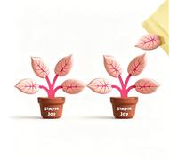 Magnetic Potted Plant Bag Clip Set,4 Heart-Shaped Leaf Clips with Flower Pot Base, Magnet for Refrigerator, Keeps Snacks Fresh & Sealed, Cute Kitchen Decor