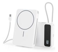 Magnetic Power Bank, 10,000mAh Wireless Portable Charger for Mag-Safe 15W Fast Charging, Battery Pack with USB-C/Lightning Cable 20W In/Out for iPhone Air/17/16/15/14/13/12 Series, AirPods & More