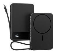 Magnetic Power Bank, 10,000mAh Wireless Portable Charger for MagSafe 15W Fast Charging, Battery Pack with USB-C/Lightning Cable 20W In/Out for iPhone Air/17e/17/16/15/14/13/12 Series, AirPods & More