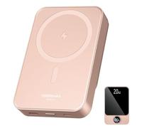 Magnetic Power Bank 10000mAh,20W Fast Charging Portable Charger, Wireless Power Bank with LED Display, Small USB-C Battery Pack with Mag-safe for iPhone 16/15 Plus/Pro/Max,14/13/12 Series,Pink