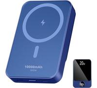 Magnetic Power Bank 10000mAh，20W Fast Charging Portable Charger, Wireless Power Bank with LED Display, Small USB-C Battery Pack with Mag-safe for iPhone 16/15 Plus/Pro/Max,14/13/12 Series,Blue