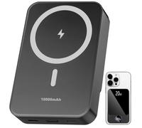 Magnetic Power Bank 10000mAh,20W Fast Charging Portable Charger, Wireless Power Bank with LED Display, Small USB-C Battery Pack with Mag-safe for iPhone 16/15 Plus/Pro/Max,14/13/12 Series,Black