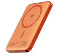 Magnetic Power Bank 10000mAh Ultra Thin Titanium Design PD20W Wireless Portable Charger with USB-C Input and Output, Compatible with iPhone 17/16/15/14/13/12 Series & Apple Watch Orange