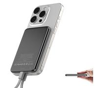 Magnetic Power Bank, Wireless Portable Charger 5000mAh, PD20W Fast Charging Powerbank for Magsafe, Slim USB C In&Out Phone Battery Pack with Lanyard Charging Cable For iPhone 16/15/14/13 Plus Pro Max