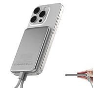 Magnetic Power Bank, Wireless Portable Charger 5000mAh, PD20W Fast Charging Powerbank for Magsafe, Slim USB C In&Out Phone Battery Pack with Lanyard Charging Cable For iPhone 16/15/14/13 Plus Pro Max