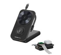 Magnetic Power Bank with 2 Built-in USB-C Cables, Portable Travel Battery Pack 8000mAh, Foldable Charging Station Compatible with Magsafe Fast Charging for iPhone 16/15/14/13/12 Pro Max/Plus/Mini