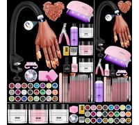 Magnetic Practice Hand for Acrylic Nails: Flexible Acrylic Nail Practice Hand Fake Nail Training Hand Model Set for Nail Extensions Nail Caving - Manicure Hand Practice Kit for Beginners Salon Home