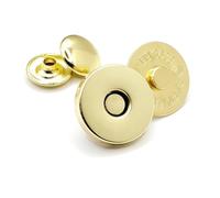 Magnetic Press Studs 10-100Sets RoYishi 14/18mm Diameter Round Magnetic Snap Sets, Strong Button Clasps Double-Sided Leather Snaps(Golden,100 Sets,18mm)