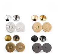Magnetic Press Studs 10 Sets 14mm 18mm Metal Double Rivet Magnetic Clasps Buttons Fastener Bag Press Buckle Clothes DIY Accessories(10Sets-Mix Colors,14mm)