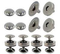 Magnetic Press Studs 10 Sets 14mm and 18mm Diameter Round Magnetic Snap, Strong Button Clasps Double-Sided Leather Snaps(14mm Black Gun)