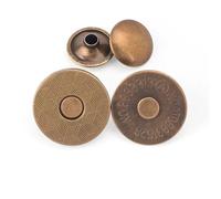 Magnetic Press Studs 10 Sets Metal Double Rivet Magnetic Clasps Buttons Fastener Bag Press Buckle Purses Handbag Clothes DIY 14/18mm(Thin Bronze,18mm)